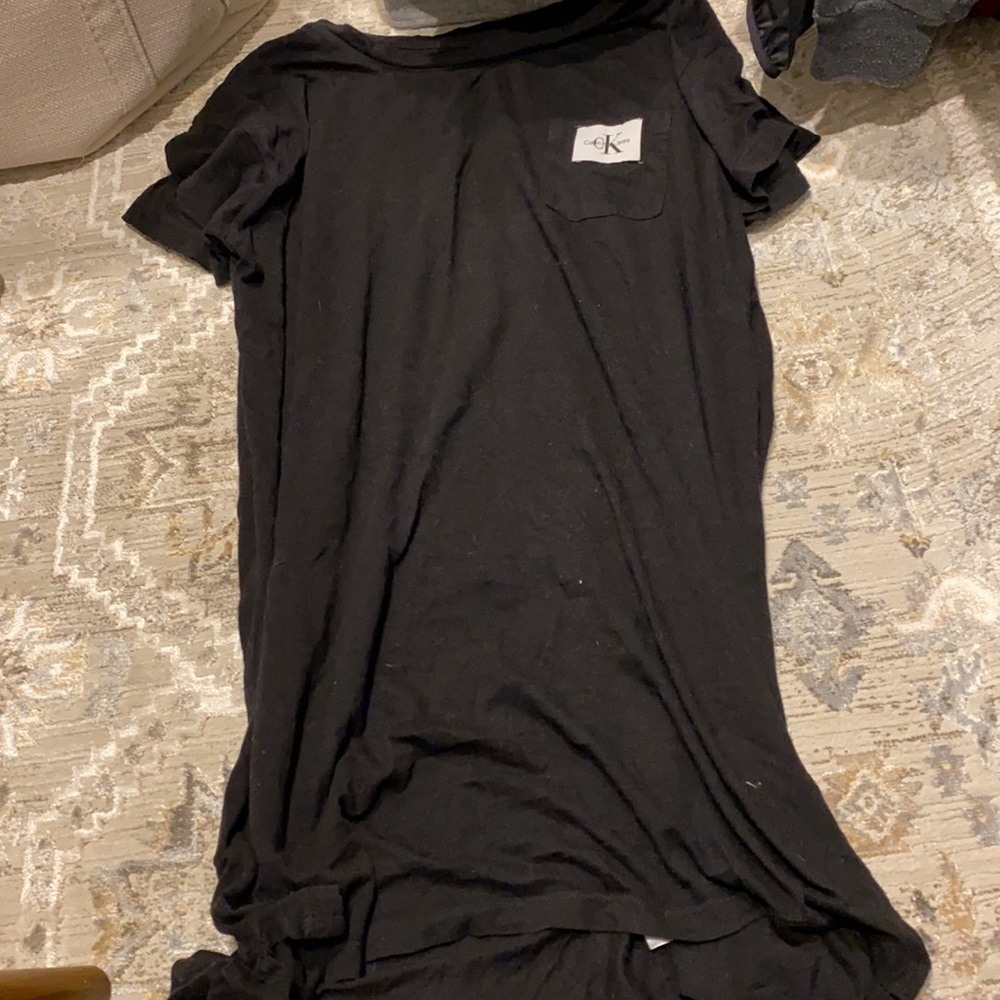 calvin klein tshirt dress logo pocket
